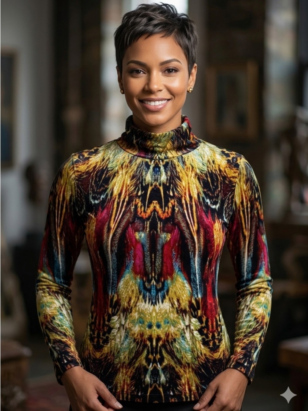 Bundle Context print t-shirt LS and Burgundy cotton blouse with lace detail.